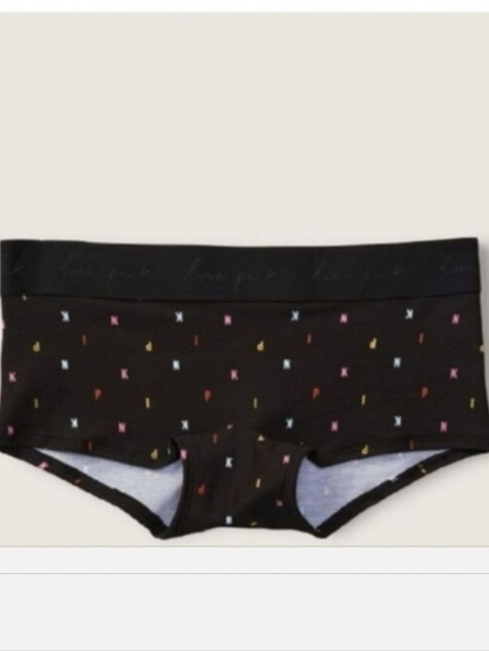 Victoria's secret pink cotton logo shortie panty BLACK XLARGE